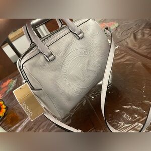 Michael Kors Light Gray Leather Satchel
